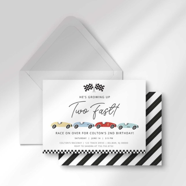 Invitation d'anniversaire de 2 ans pour garçon ave (Créateur téléchargé)