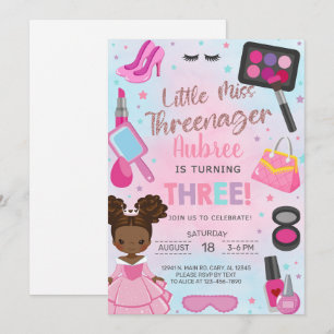 Invitation d'anniversaire de 3 ans pour une fillet