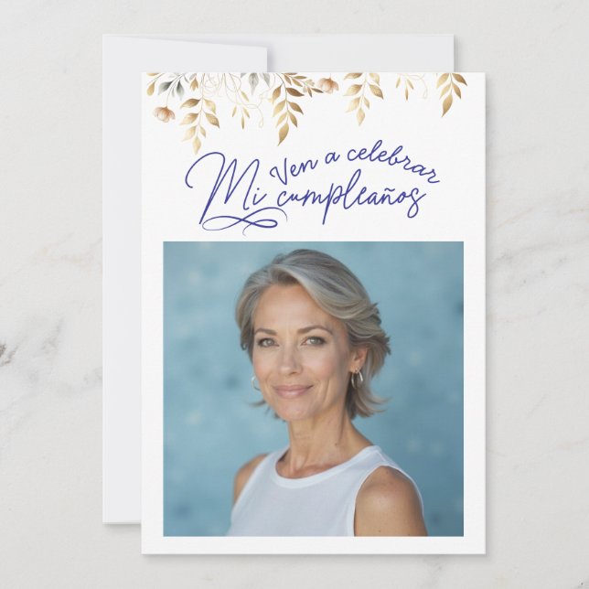 Invitation d'anniversaire de 50 ans avec photo (Devant)