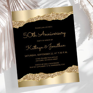 Invitation d'anniversaire de 50 ans Budget Black G
