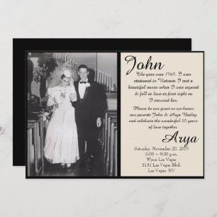 Invitation d'anniversaire de 50 ans d'amour Black