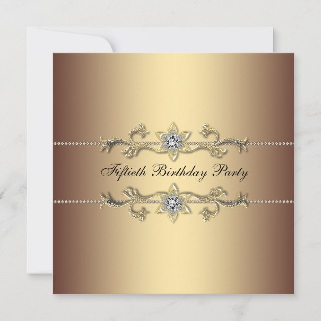 Invitation d'anniversaire de 50 ans pour femme en  (Devant)