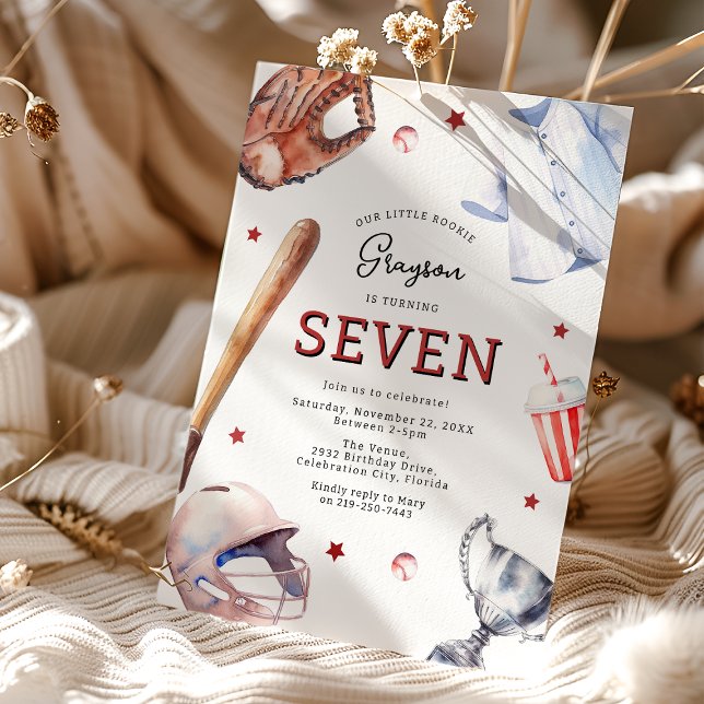 Invitation d'anniversaire de 7 ans pour un enfant  (Créateur téléchargé)