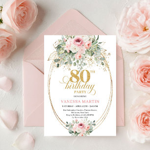 Invitation d'anniversaire de 80 ans Elegant Boho B