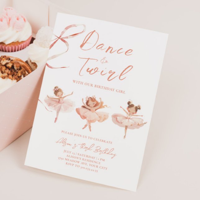 Invitation d'anniversaire de Ballerina (Créateur téléchargé)