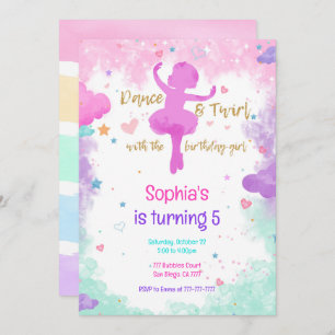 Invitation d'anniversaire de Ballerina