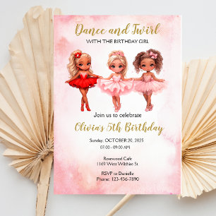Invitation d'anniversaire de Ballerina, Ballet Par