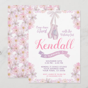 Invitation d'anniversaire de Ballerina, Ballet Par