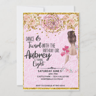 Invitation d'anniversaire de ballerine