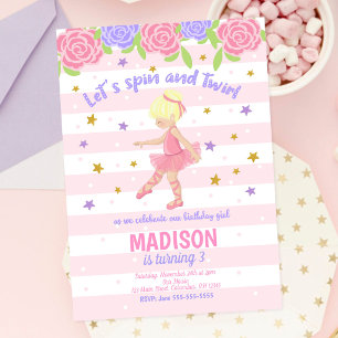 Invitation d'anniversaire de ballerine / Invitatio