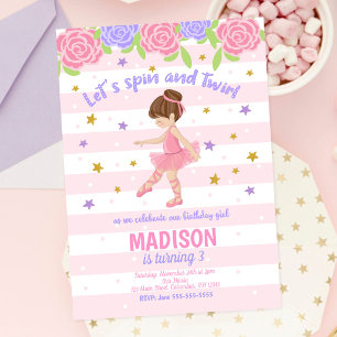 Invitation d'anniversaire de ballerine - Invitatio