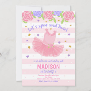 Invitation d'anniversaire de ballerine/invitation