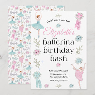 Invitation d'anniversaire de ballet