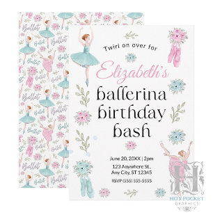 Invitation d'anniversaire de ballet