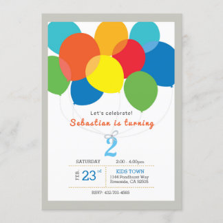 Invitation d'anniversaire de ballon