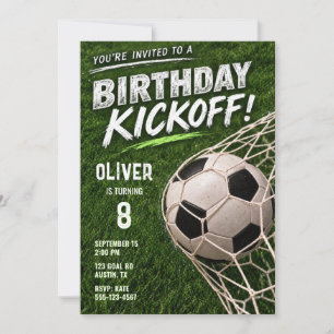Invitation d'anniversaire de ballon de football