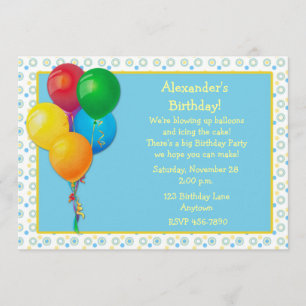 Invitation d'anniversaire de ballons