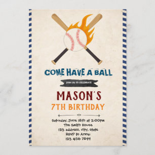 Invitation d'anniversaire de baseball