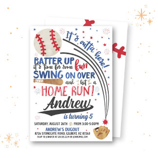 Invitation d'anniversaire de baseball