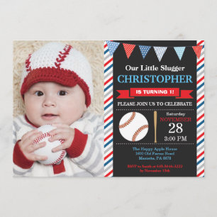 Invitation d'anniversaire de baseball 1er annivers