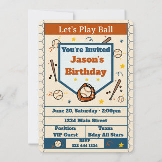 Invitation d'anniversaire de baseball - Ajouter un