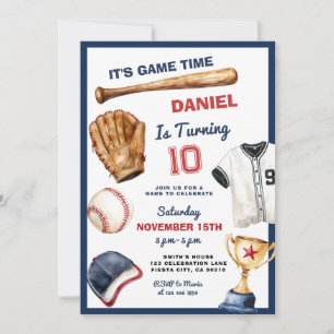 Invitation d'anniversaire de baseball C'est le mom