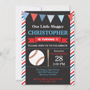 Invitation d'anniversaire de baseball Fête d'anniv