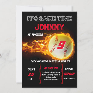 Invitation d'anniversaire de baseball modifiable