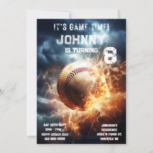 Invitation d'anniversaire de baseball modifiable