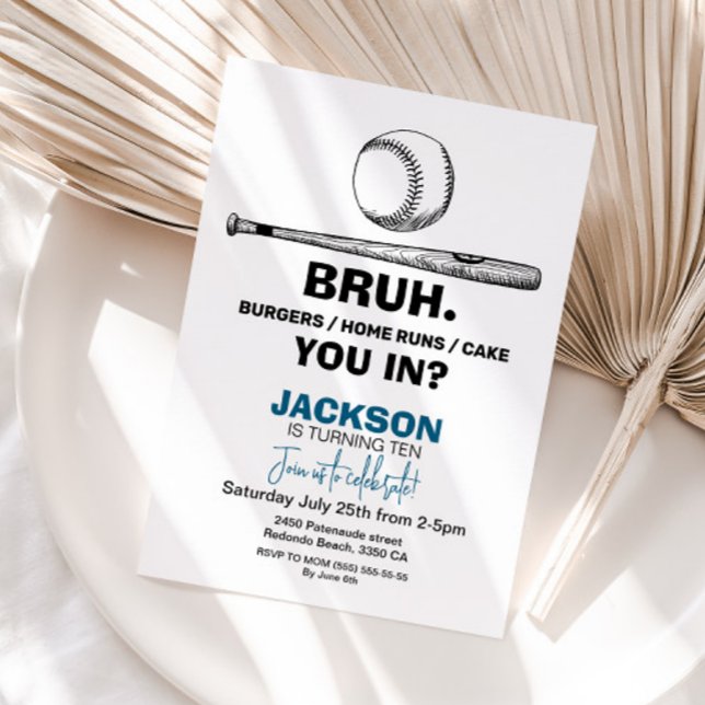 Invitation d'anniversaire de baseball - N'importe  (Baseball invitation)