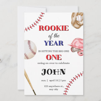 Invitation d'anniversaire de baseball Recrue de l'
