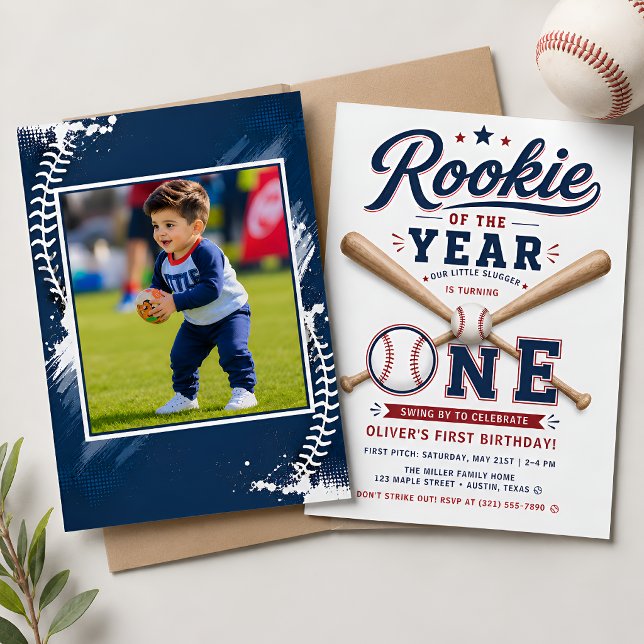 Invitation d'anniversaire de baseball Recrue de l' (Créateur téléchargé)