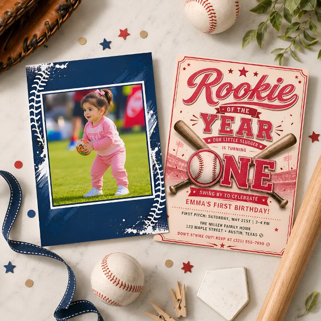 Invitation d'anniversaire de baseball rose pour la (Créateur téléchargé)