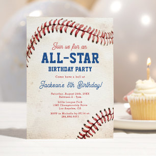 Invitation d'anniversaire de baseball Toutes-étoil