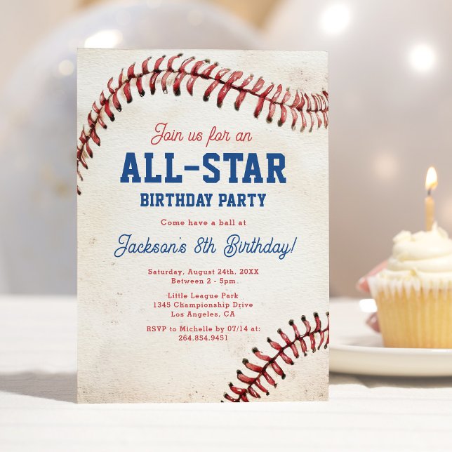 Invitation d'anniversaire de baseball Toutes-étoil (Créateur téléchargé)