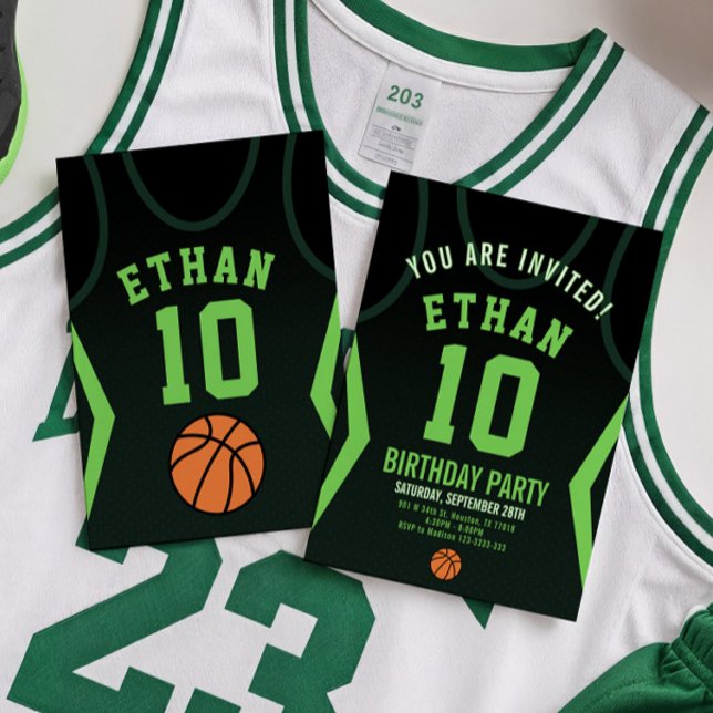 Invitation d'anniversaire de basket-ball (Créateur téléchargé)