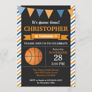 Invitation d'anniversaire de basket-ball 1er anniv