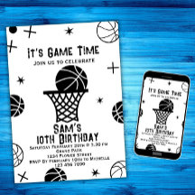 Invitation d'anniversaire de basket-ball, Basket B