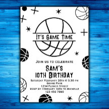Invitation d'anniversaire de basket-ball, Basket B