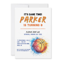 invitation d'anniversaire de basket-ball garçon