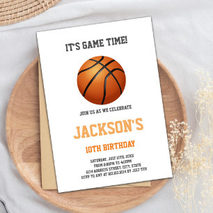 Invitation d'anniversaire de basket minimaliste