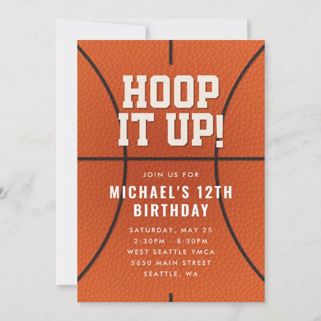 Invitation d'anniversaire de basketball (Devant)