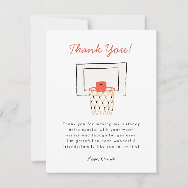 Invitation d'anniversaire de basketball  (Devant)