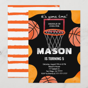 Invitation d'anniversaire de basketball