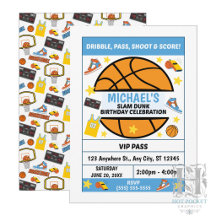 Invitation d'anniversaire de basketball