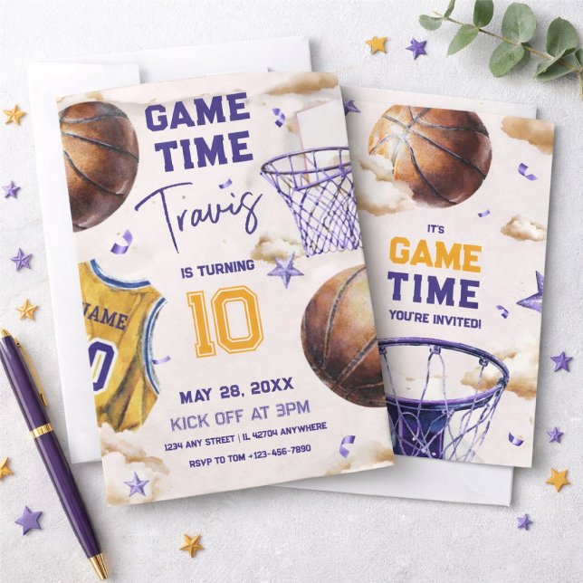 Invitation d'anniversaire de basketball (Créateur téléchargé)