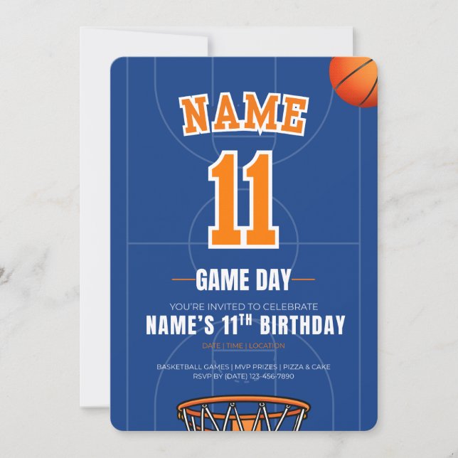 Invitation d'anniversaire de basketball à New York (Devant)