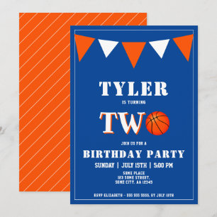Invitation d'anniversaire de basketball garçon 2e