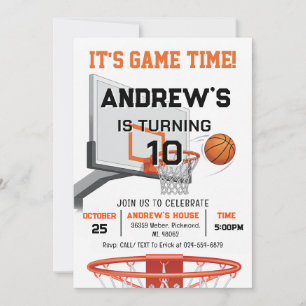 Invitation d'anniversaire de basketball personnali