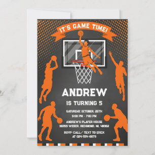 Invitation d'anniversaire de basketball personnel
